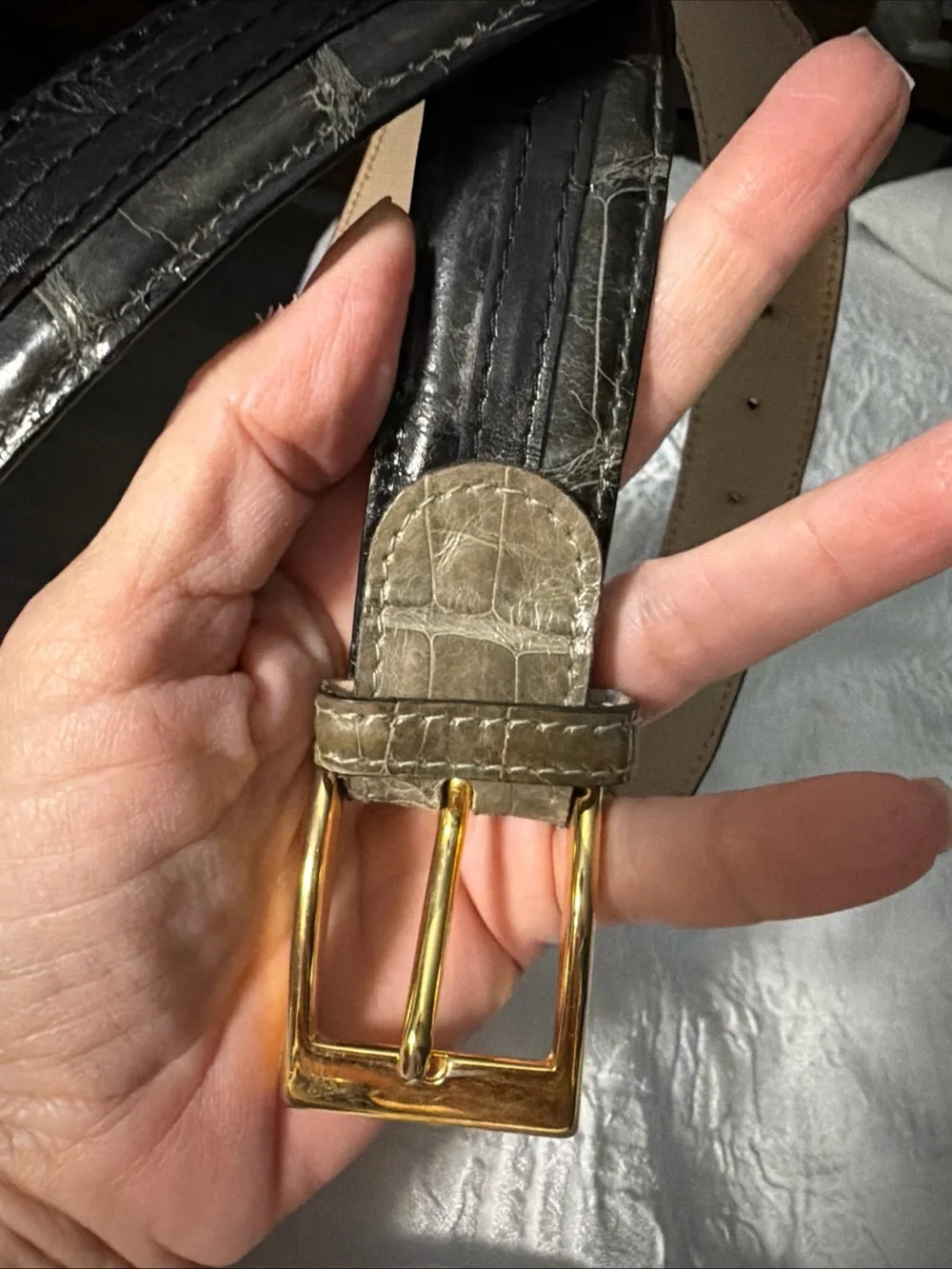 Massimo Matteo Genuine Alligator Belt Made Italy 44